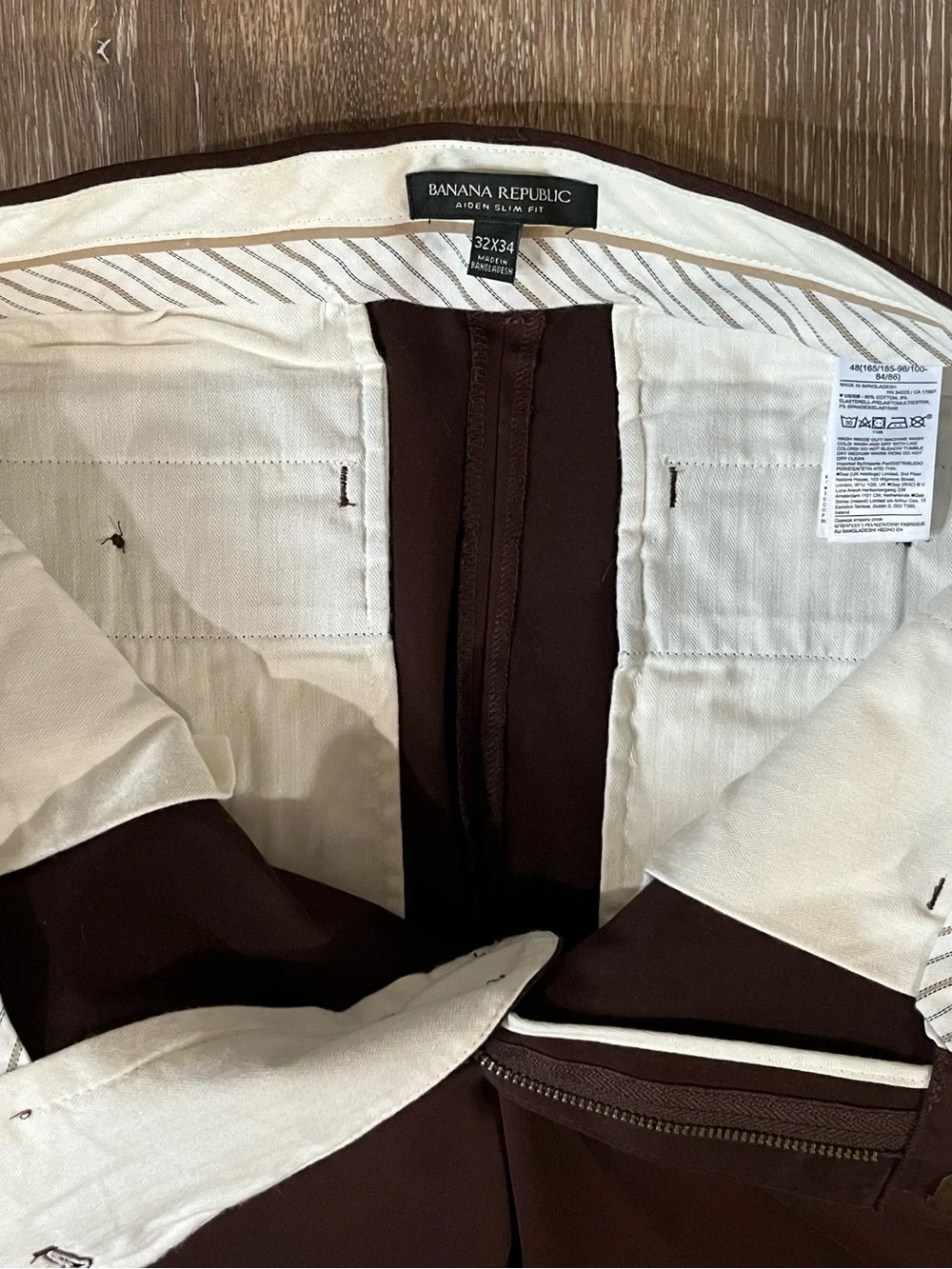 Banana Republic Men's Dark Maroon/ Brown Aiden Slim Fit Chinos